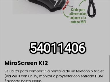 !!MiraScreen K12 Se utiliza para compartir la pantalla de un teléfono o tablet (vía WiFi) con un TV, monitor o proyector - Img main-image