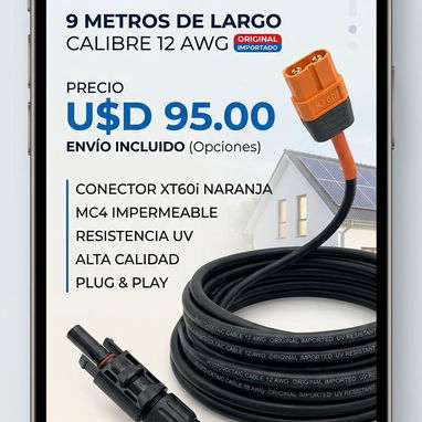 Cable de estacion de energía a panel solar 7.5 metros - 2/6