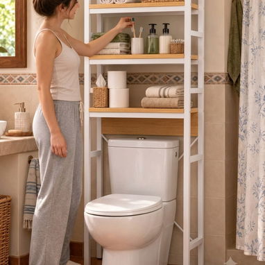 Organizador De Baño Sobre Inodoro Mueble Estantería Madera MDF_tm36*___ - 2/2