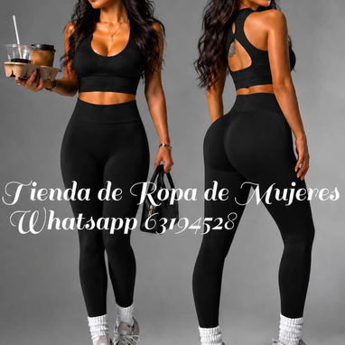 Conjuntos Originales Shein tela gruesa de calidad no transparenta blusa y licra levanta glúteos tallas XS. S. M y L - Img 122165181