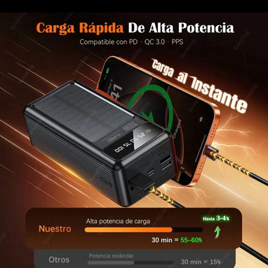 Power bank 100000 Mah solar carga rápida - 3/10
