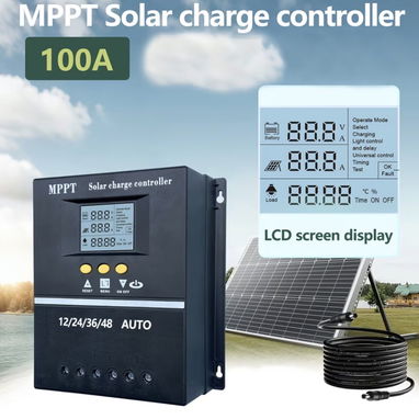 Controladores de carga solar MPPT de 100A con pantalla LCD, utilizado para baterías de 12V/ 24/36/48 - Img 121616244
