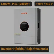Inversor Híbrido VEVOR 6400W 12000W Pico Baja Frecuencia 48V a 120V/240V Split Phase MPPT 120A Off Grid Blanco Cod:Eco - Img 55611813