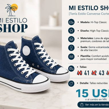 Tenis tipo converse altos y bajos - 6/10
