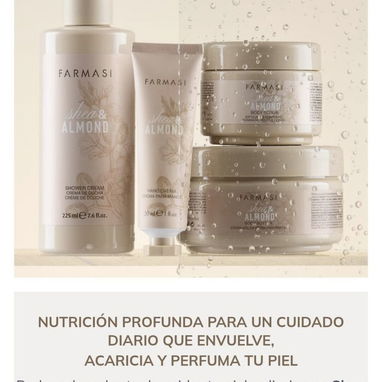 SET REGALO DE ALMENDRA CON CREMA, EXFOLIANTE, GEL DE BAÑO Y CREMA PARA LAS MANOS DE LA MARCA FARMASI - Img 116792653
