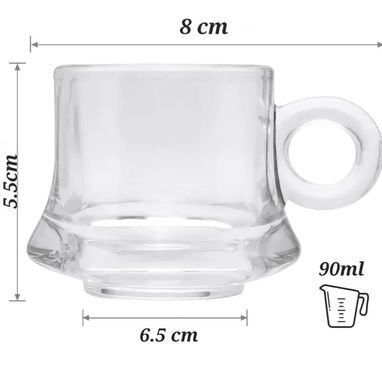 ⭐ Juegos de 6 Tazas de Vidrio con Asa - Img 124255984