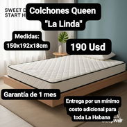 Colchones Queen "La Linda", Garantía de 1 mes, Entrega por un mínimo costo adicional para toda La Habana - Img 53679042