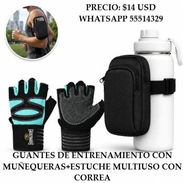 GUANTES DE ENTRENAMIENTO CON MUÑEQUERAS+ESTUCHE MULTIUSO CON CORREA, ENTREGA DE FACTURA, VARIEDAD DE COMBOS - Img 55459292