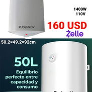 🚿 ¡Calentador de Agua Eléctrico RUDENKOV 50L - 1400W! - $160 USD - Img 55976431
