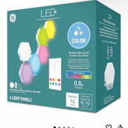 GE LED+ Paneles de azulejos hexagonales LED que cambian de color con control remoto, luz de dormitorio universitario, ar - Img 54885170