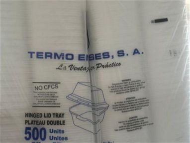 Bandejas de termopack con tapa de 6x6 pulgadas, se vende la paca completa de 500 unidades, 30 cup cada unidad - Img 64720330