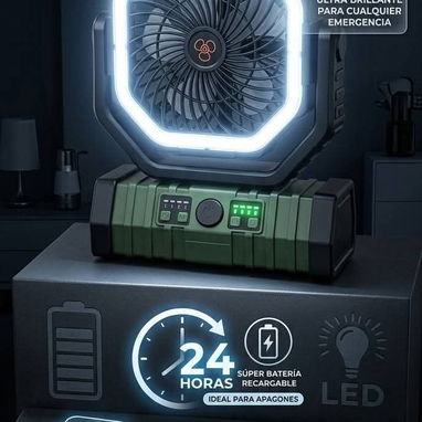 VENTILADOR RECARGABLE Y DE MESA, BATIDORA, MOTOR DE AGUA DETERGENTE KBT EN POLVO - 3/9