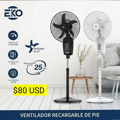 Ventilador recargable de Pedestal 16 pulgadas - Img 126003317