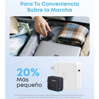 ANKER ZOLO 70W ORIGINAL | NUEVO Y SELLADO | 4 PUERTOS 3C1A - 6/10