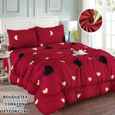 🛌Set de edredones cameros de 5 piezas  - 2 fundas  - 2 sábanas ( 1 ajustable y 1 lisa )  Edredón - Img 117391791