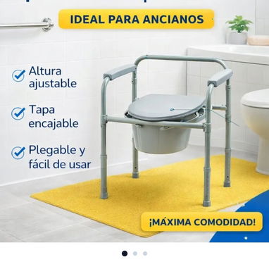 Silla sanitaria de ruedas, colchón antiescaras, sillón de ruedas, bastón, andador. - Img 127603635