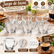 Juego de tazas de vidrio con asa (DH) - Img 57442720