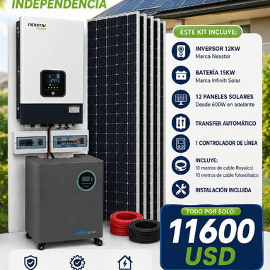 Kit solares desde 3 a 12 con respaldo de 15 Kw - 6/6