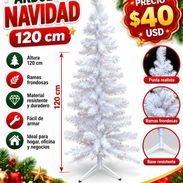 Árbolito de Navidad Blanco 120cm - Img 58140144