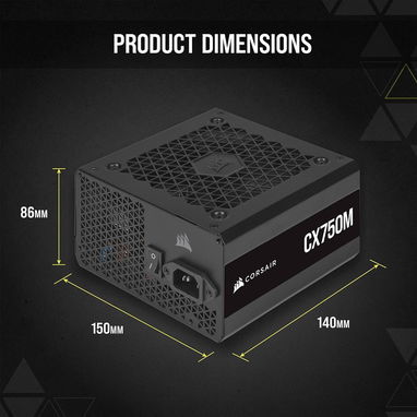 🔌⚡Fuente de alimentación CORSAIR CX750M 80 Plus Bronce Semi-Modular de Bajo Ruido ATX 750 Watt - 7/9