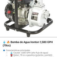 Bomba de agua Ironton 1,580 GHP (79cc). Nueva en caja. 1 semana de garantia - Img 55311920