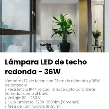 Lámpara LED de techo con 23cm de diámetro y 36W de potencia - 2/4