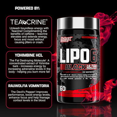 🔶 Quemador de grasa Lipo 6 Black Ultra Concentrado 60 Tabletas 25USD Original y Sellado - Img 100197853