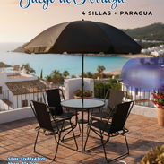Juego de terraza negro con 4 sillas 190 usd - Img 55709237