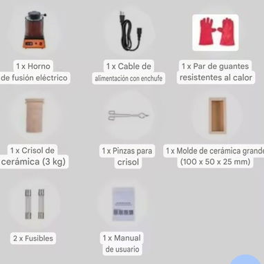 Horno de fusión eléctrico, fundición de metal. Crisol de ceramica. Kit para fundición de metales, como oro,plata etc - Img 118768832