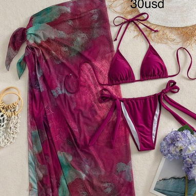Juegos de bikinis de 3 piezas | bikinis con pareo - 4/7