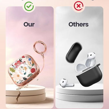 Funda floral para AirPods Pro 3 (2025) con soporte, llavero y kit de limpieza Peonia Blanca | videojuegoshabana.com - Img 122009220