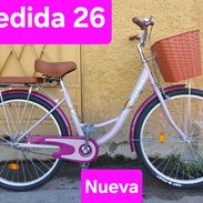 Bicicletas medida 26 de paseo para mujer nuevas en su caja con cesta, timbre y parrilla - Img 56609834