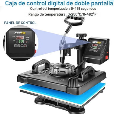 AKEYDIY Máquina de prensa de calor profesional 5 en 1 para camisetas, gorras, tasas, etc. - Img 123717505