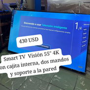 TV plasma Visión 55" 4k, con cajita y soporte a la pared - Img 55020584