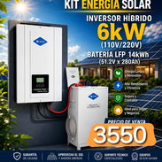 Kit solar inversor 6k 110 y 220v + bateria lfp 14kwh 51.2v x 280ah - Img 56208281