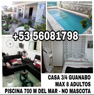 ➖☑️➖ VACACIONAR en CASAS de 3 HABITACIONES con y sin PISCINA EN GUANABO y BOCA CIEGA ➖ POR WHATSAPP +53 56081798 ➖☑️➖ - Img 51211160