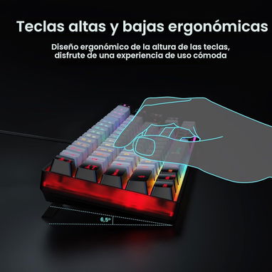 - Teclado Gamer GEODMAER  65% (68 teclas) - Img 121556120