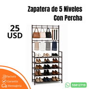 Zapatera de 5 Niveles con Percha - Img 55654472