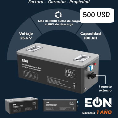 🔷 Batería LifePo4 2560wh Dos Puertos Externos ✅ EÓN 💲500 USD - Img 118852803