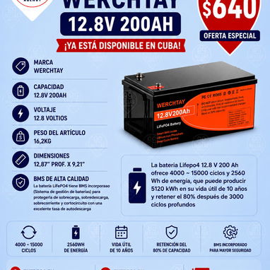 PRECIO: ✅$16usd✅ Oferta de Baterías / LiFePO4 12.8v 200/300Ah - 8/9