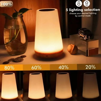Lampara con batería recargable d noche led, táctil de 13 colores 3 modos 5 niveles de brillo con control remoto apagado - Img 124703400