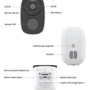 cámara IP inalámbrica de seguridad para el hogar con panel solar compacto con un soporte de montaje ajustable. - Img 50974640