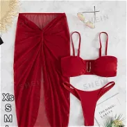 Bikini de tres piezas rojo disponible solo x mensajería - Img 45668051