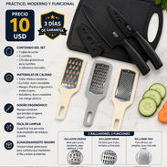 SET DE COCINA MULTIFUNCIONAL DE TABLA + CUCHILLO + RALLADORES NUEVOS EN CAJA!!! - Img 54883953