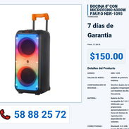 BOCINA 8'' CON MICRÓFONO 6000W P.M.P.O NDR-1095 VPT-0042 - Img 55991565