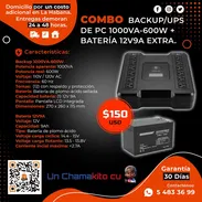 ⚡ OFERTA DOBLE⚡ BACKUP DE 1000VA 600W 12 TOMAS + BATERÍA EXTRA. TLF 54833699. MENSAJERÍA CON FACTURA Y GARANTÍA. - Img 54065235