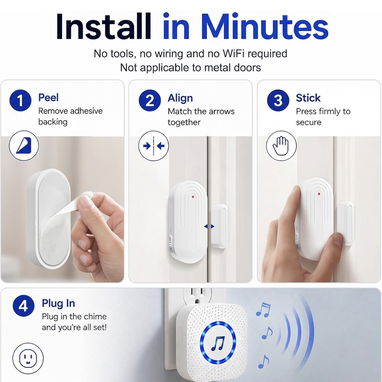 Alarma de timbre de puerta cuando está abierta para la seguridad de el hogar y los negocios  Obtenga un timbre o alarma - 8/8