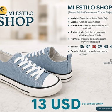 Tenis tipo converse altos y bajos - 9/10