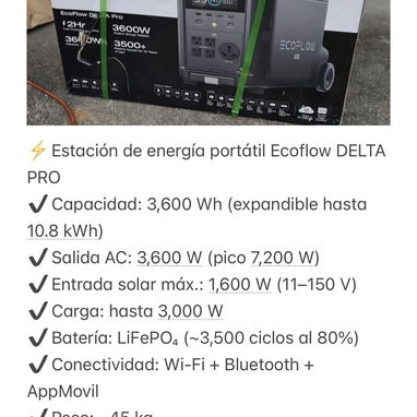 Estaciones de energía EcoFlow de la serie 2, 3 y delta pro. NUEVO. ENTREGA INMEDIATA - Img 122578437