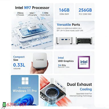 🔥🔥63987669 - Mini PC marca Acemagik, modelo Vista-Mini V1, 12ma Generación, Intel N95@3.4Ghz, 16Gb DDR4, 256Gb SSD🔥🔥 - Img 116065985